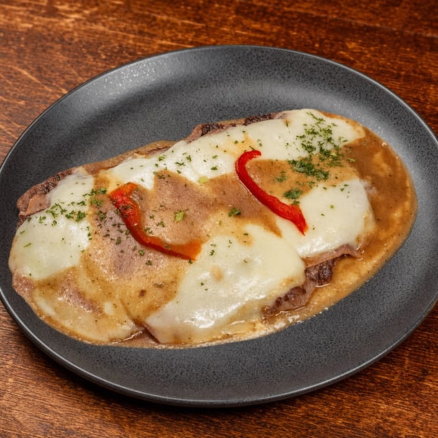 Bistec Uruguayo (Uruguay Stuffed Steak, Ham & Cheese).