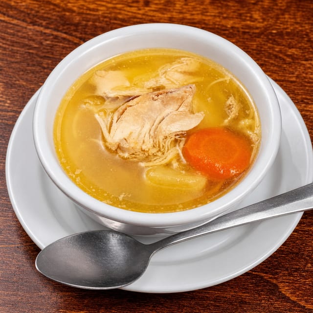 Sopa De Pollo Y Fideos (Chicken Noodle Soup).