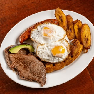 Bandeja Paisa (Steak, Beans, Rice, Egg & Sausage)