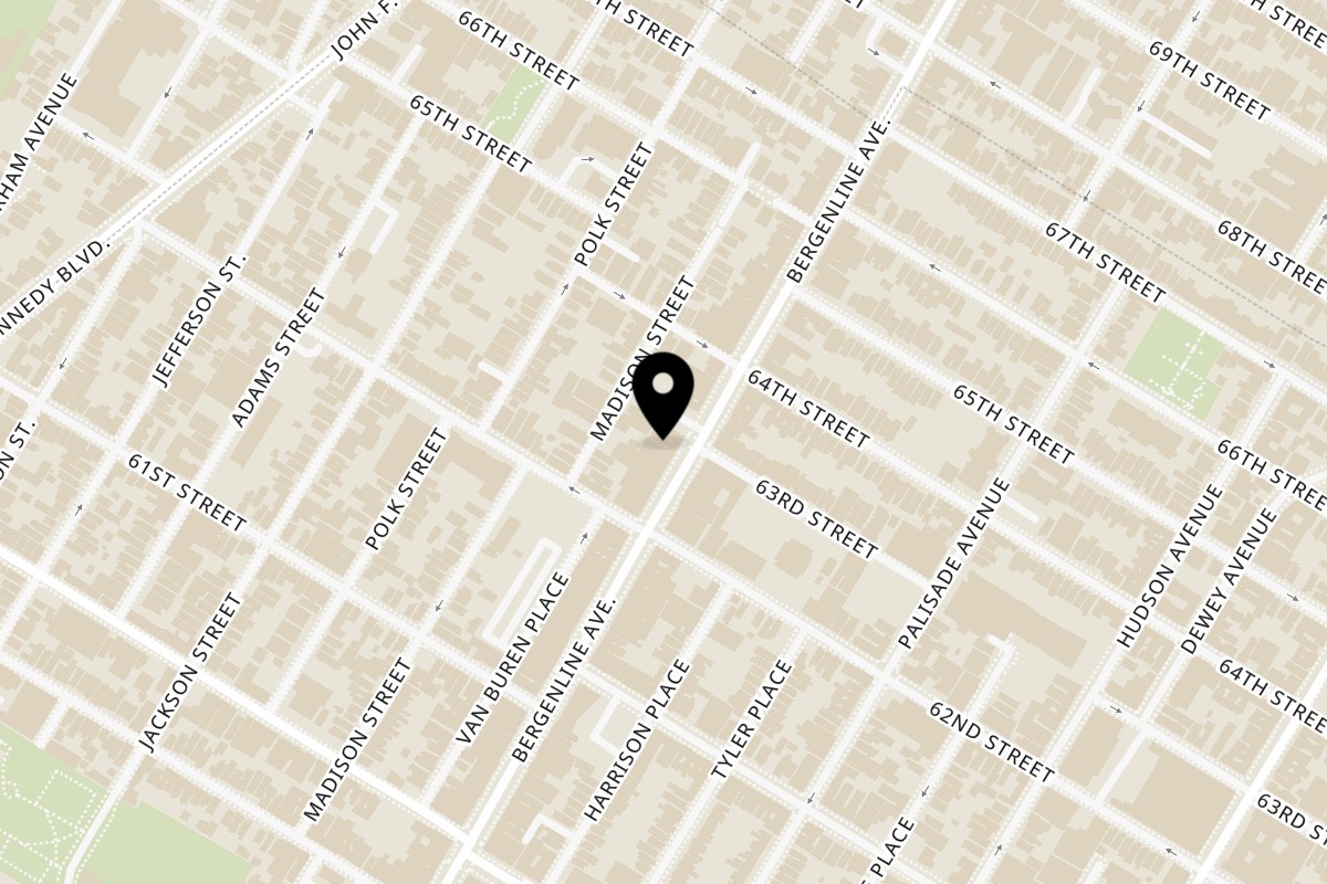 Map showing the location of Centro Latino on 6217 Bergenline Ave A in West New York